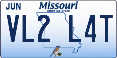 MO license plate VL2L4T