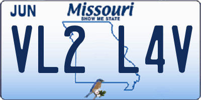 MO license plate VL2L4V