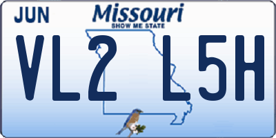 MO license plate VL2L5H