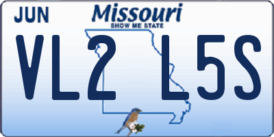 MO license plate VL2L5S