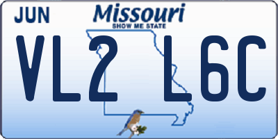 MO license plate VL2L6C