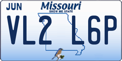 MO license plate VL2L6P