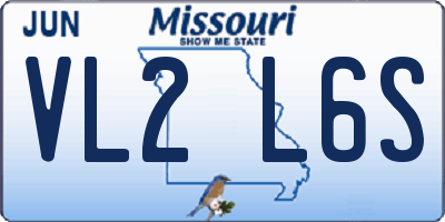 MO license plate VL2L6S