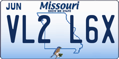 MO license plate VL2L6X