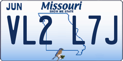 MO license plate VL2L7J