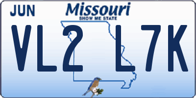 MO license plate VL2L7K