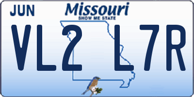 MO license plate VL2L7R