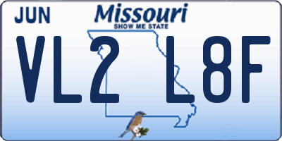MO license plate VL2L8F
