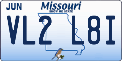 MO license plate VL2L8I