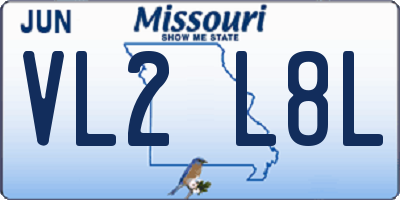 MO license plate VL2L8L