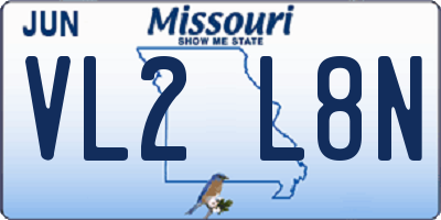 MO license plate VL2L8N