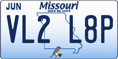 MO license plate VL2L8P