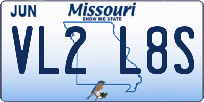MO license plate VL2L8S