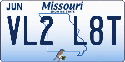 MO license plate VL2L8T