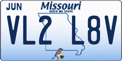 MO license plate VL2L8V