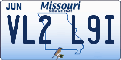 MO license plate VL2L9I