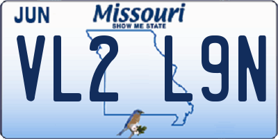MO license plate VL2L9N