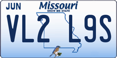 MO license plate VL2L9S