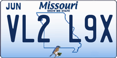 MO license plate VL2L9X