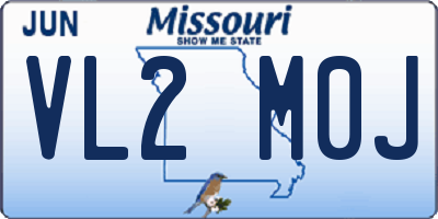 MO license plate VL2M0J