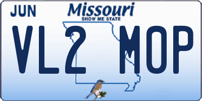 MO license plate VL2M0P