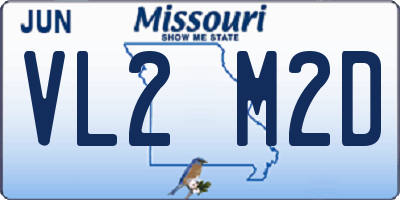 MO license plate VL2M2D