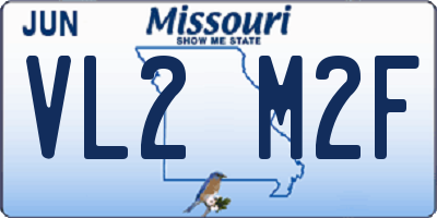 MO license plate VL2M2F