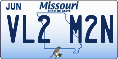 MO license plate VL2M2N