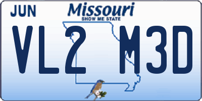 MO license plate VL2M3D