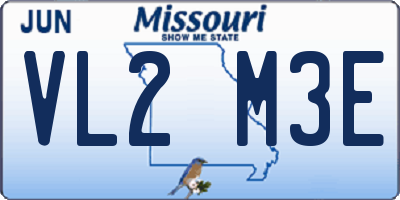 MO license plate VL2M3E