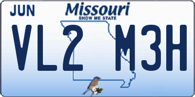 MO license plate VL2M3H