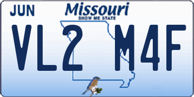 MO license plate VL2M4F