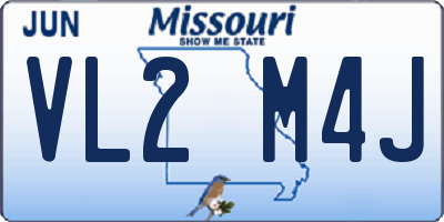 MO license plate VL2M4J