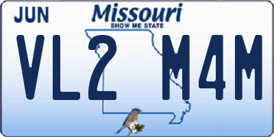 MO license plate VL2M4M