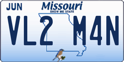 MO license plate VL2M4N