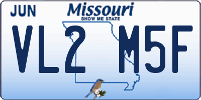 MO license plate VL2M5F