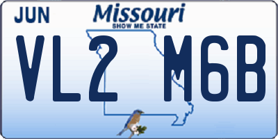 MO license plate VL2M6B