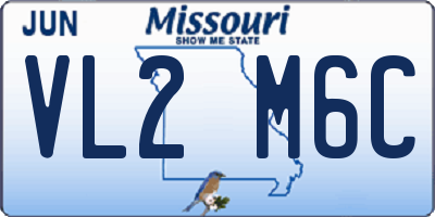 MO license plate VL2M6C