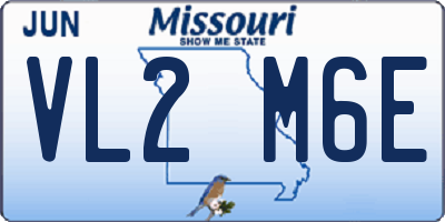MO license plate VL2M6E