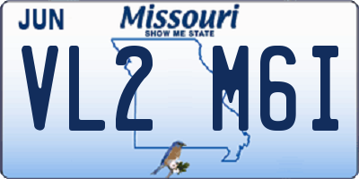 MO license plate VL2M6I