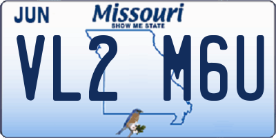 MO license plate VL2M6U