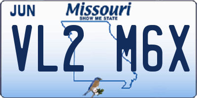 MO license plate VL2M6X