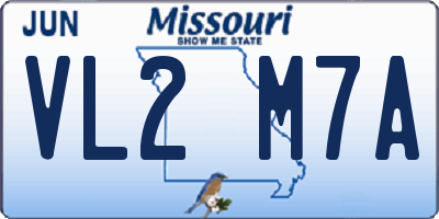 MO license plate VL2M7A