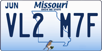 MO license plate VL2M7F