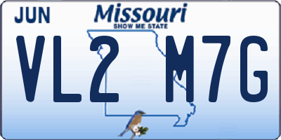 MO license plate VL2M7G