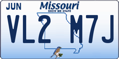 MO license plate VL2M7J
