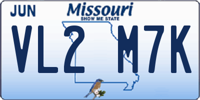 MO license plate VL2M7K