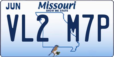 MO license plate VL2M7P