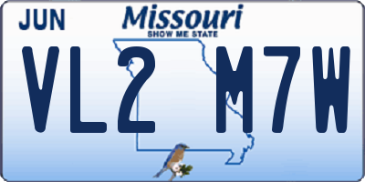 MO license plate VL2M7W