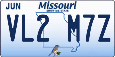 MO license plate VL2M7Z